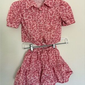 Lola and the boys Pink Animal Print Shirt